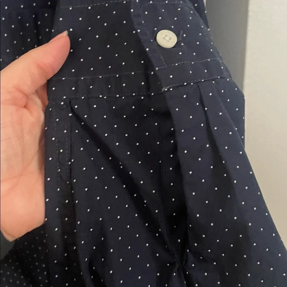 Levi's Men’s XXL 100% Cotton Dark Blue‎ White Polka Dot Long Sleeve Button Down
